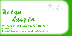 milan laszlo business card